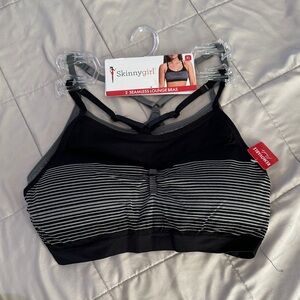 Skinnygirl Black and White Striped Lounge Bra 2 pack - XL NWT